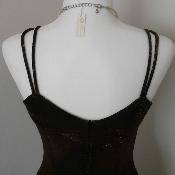 ALL THAT JAZZ MINI DRESS METALLIC BRONZE SIZE 5/6 - Picture 7 of 8